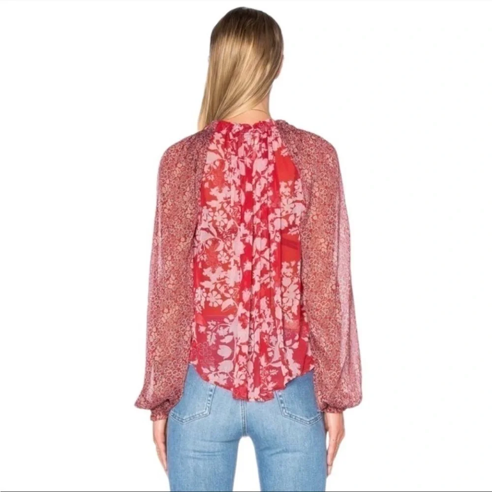 Free People Floral Hendrix Boho Blouse Sz. S EUC